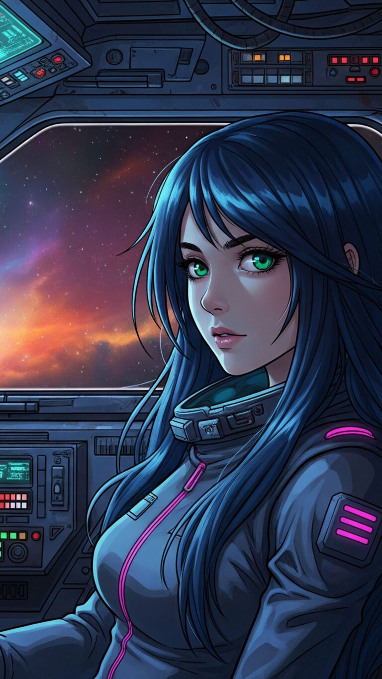 Anime Space Girl Pilot / Free UHD Wallpaper