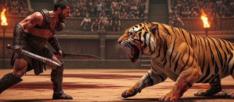 Gladiator Arena Tiger Battle / Free UHD Wallpaper