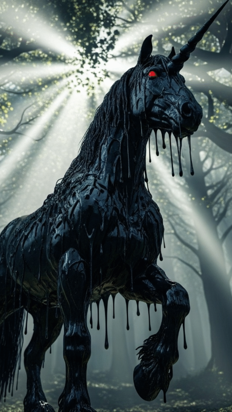 Evil Unicorn Red Eyes / Free UHD Wallpaper