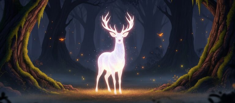 Glowing Deer Fantasy Forest / Free UHD Wallpaper
