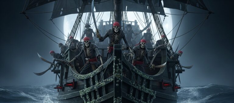 Haunted Pirate Ship Skeletons / Free UHD Wallpaper